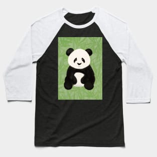 Panda Bear with a Green Bamboo Background Baseball T-Shirt